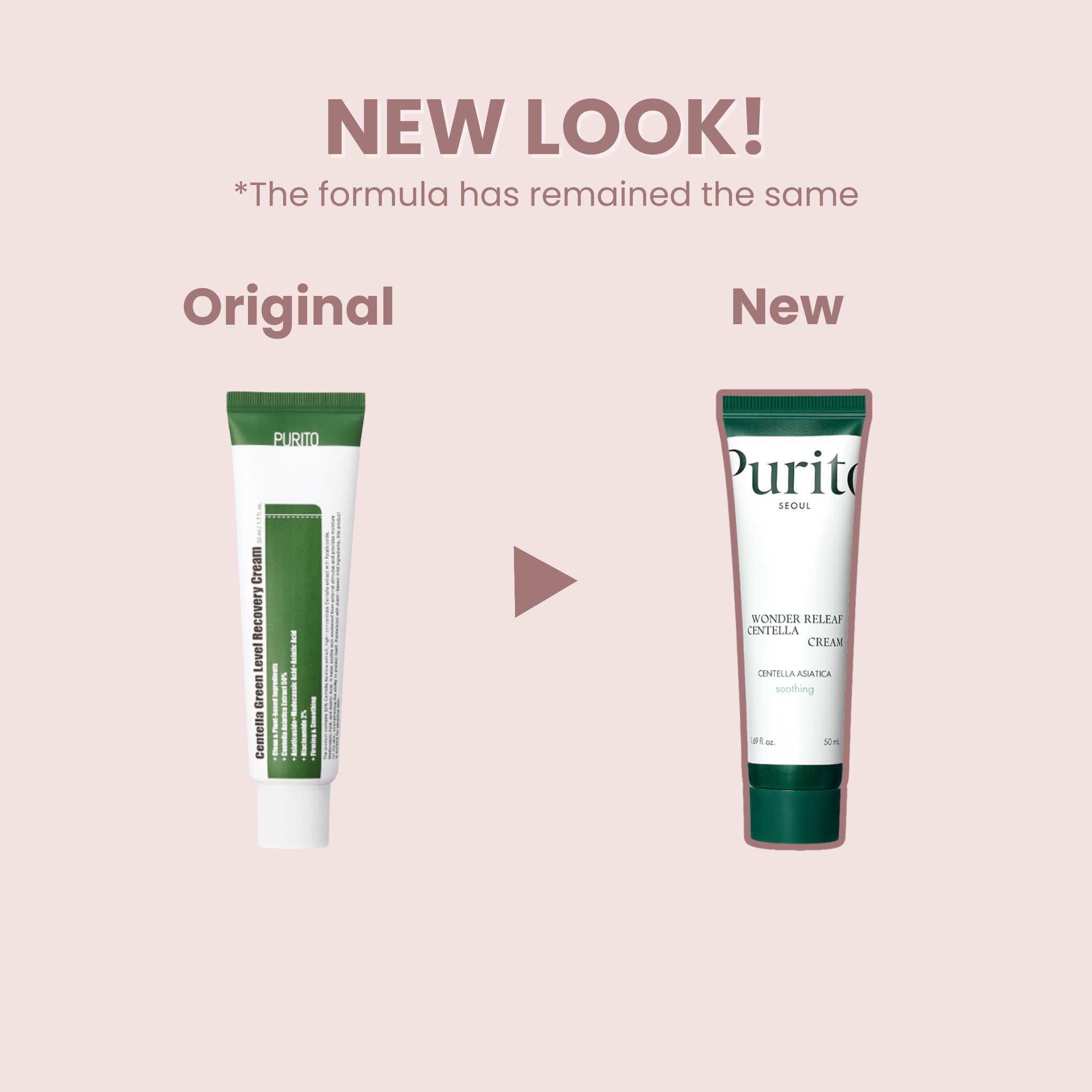 PURITO Wonder Releaf Centella Cream (50ml) packaging change