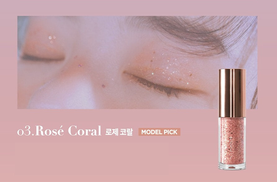 PEACH C Champagne Eye Glitter #03 Rose Coral – Skin Cupid